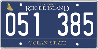 RI license plate 051385