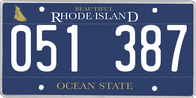 RI license plate 051387