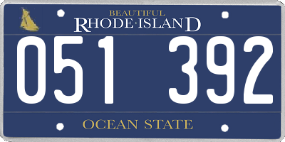 RI license plate 051392