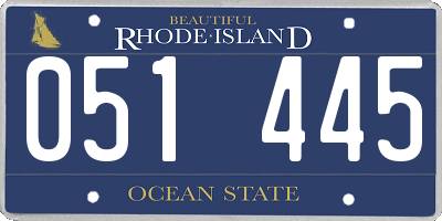 RI license plate 051445