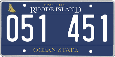 RI license plate 051451