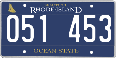 RI license plate 051453