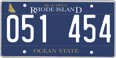 RI license plate 051454