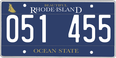 RI license plate 051455