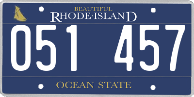 RI license plate 051457