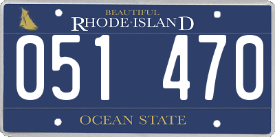 RI license plate 051470