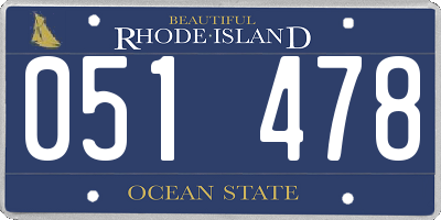 RI license plate 051478
