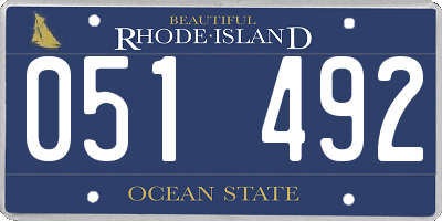 RI license plate 051492