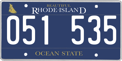 RI license plate 051535