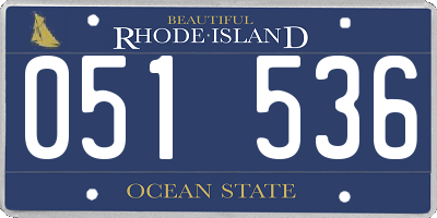 RI license plate 051536