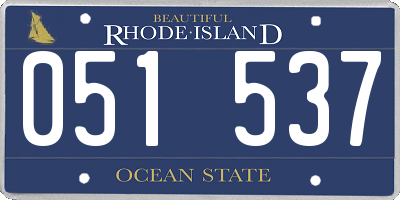 RI license plate 051537