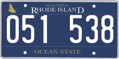 RI license plate 051538