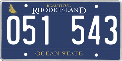 RI license plate 051543
