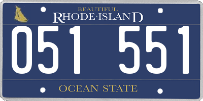 RI license plate 051551