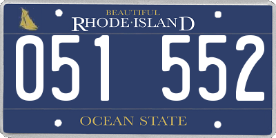 RI license plate 051552
