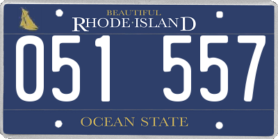 RI license plate 051557