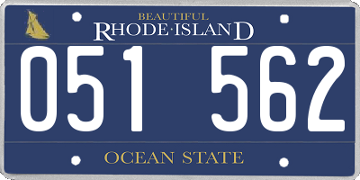 RI license plate 051562