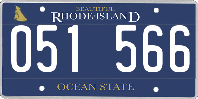 RI license plate 051566