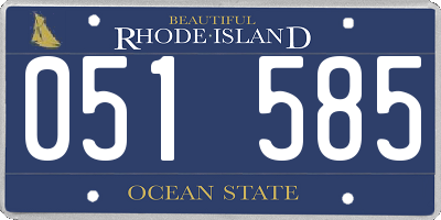 RI license plate 051585