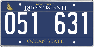 RI license plate 051631