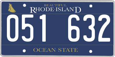 RI license plate 051632