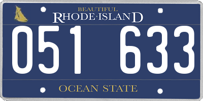 RI license plate 051633