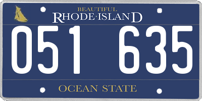 RI license plate 051635