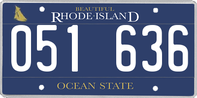 RI license plate 051636