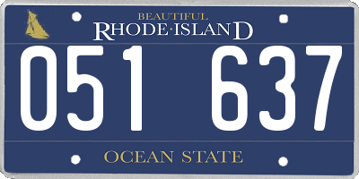 RI license plate 051637