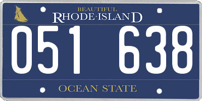 RI license plate 051638