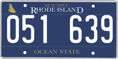 RI license plate 051639