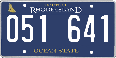 RI license plate 051641