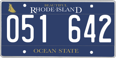 RI license plate 051642