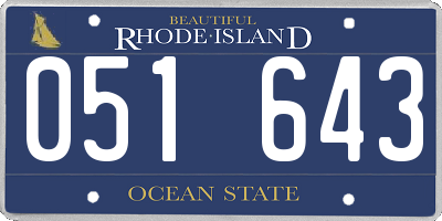 RI license plate 051643