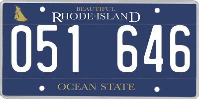 RI license plate 051646