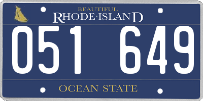 RI license plate 051649