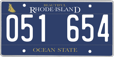 RI license plate 051654