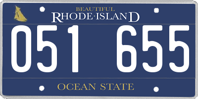 RI license plate 051655