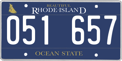 RI license plate 051657