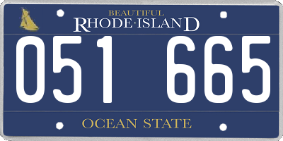 RI license plate 051665
