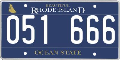 RI license plate 051666