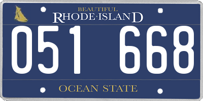 RI license plate 051668