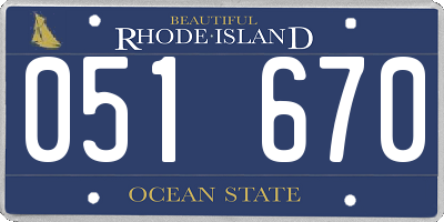 RI license plate 051670
