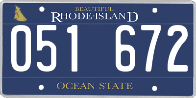 RI license plate 051672