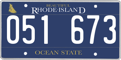 RI license plate 051673