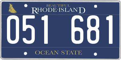 RI license plate 051681