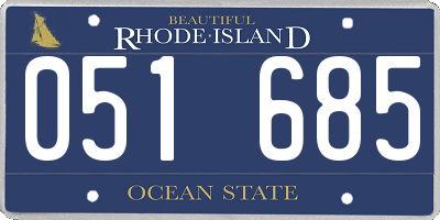 RI license plate 051685