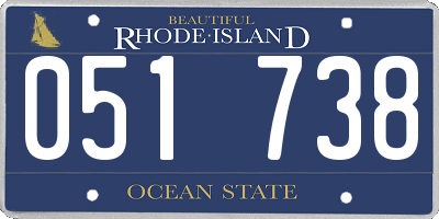 RI license plate 051738
