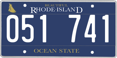 RI license plate 051741