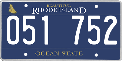 RI license plate 051752